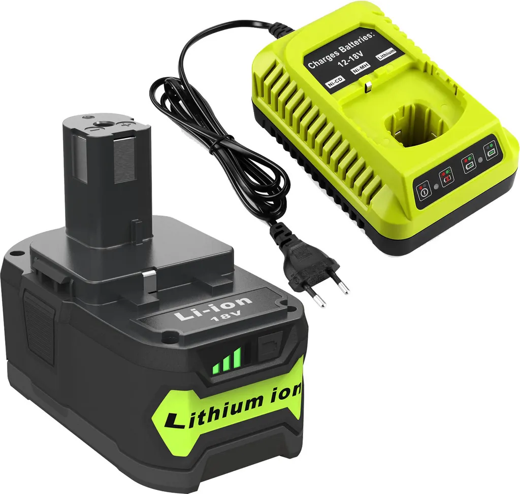 Batterie 18V 6,0Ah Li-Ion + Chargeur P117 : Finissez vos Travaux Ryobi