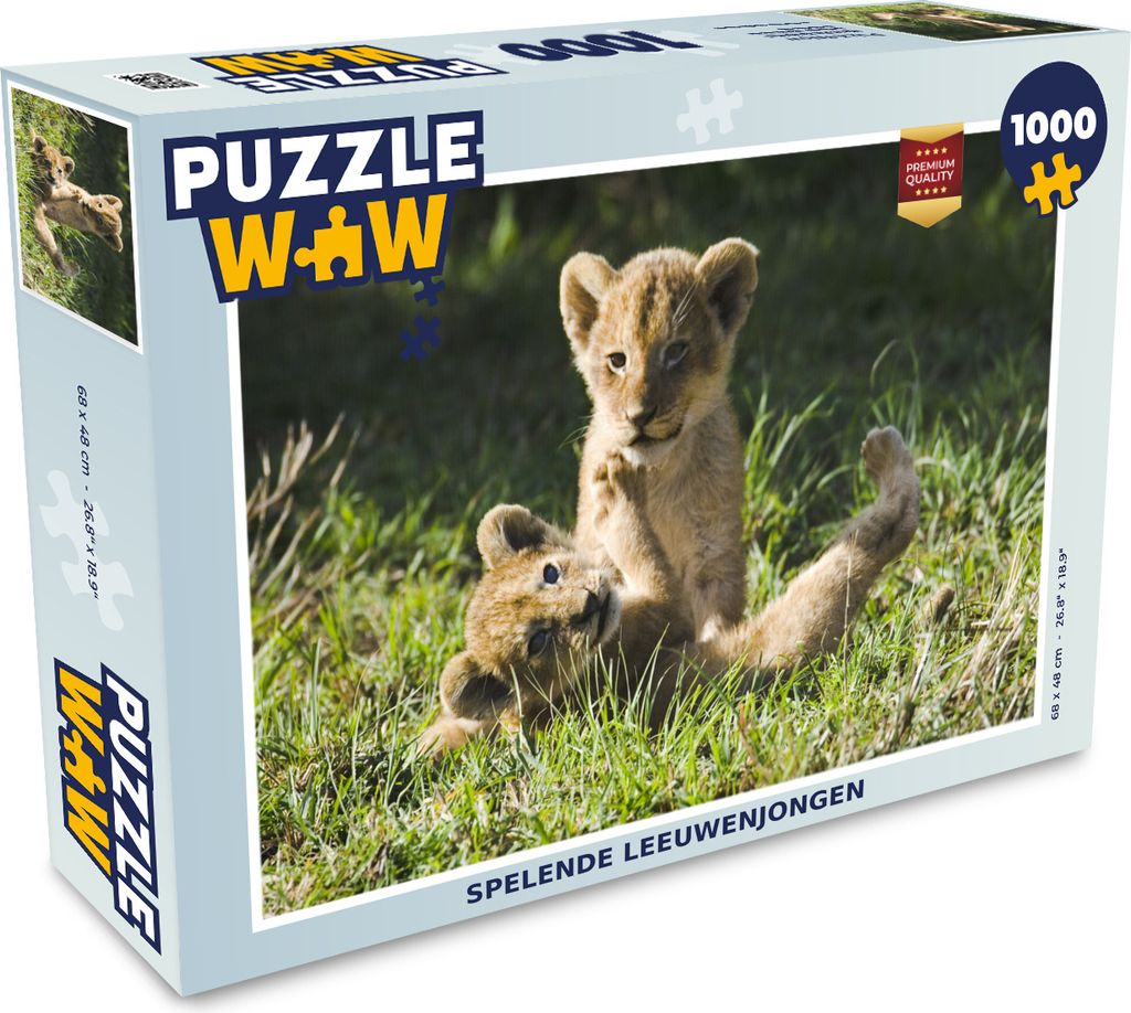MuchoWow Puzzle 1000 Teile Löwen - Gras - Spiele - Erwachsene - Rätsel