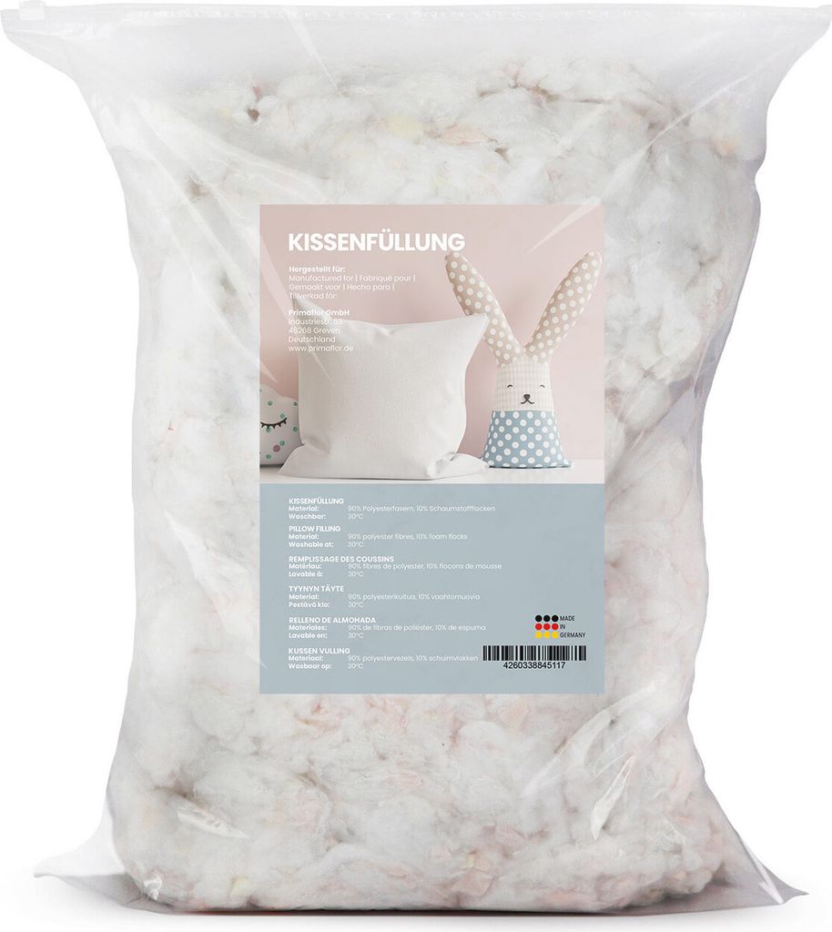 Primaflor Polyesterfasergemisch 9kg - Füllmaterial zum Basteln und Befüllen von Kissen - Kissenfüllung aus Watte Füllwatte zum Aufpolstern & Au...
