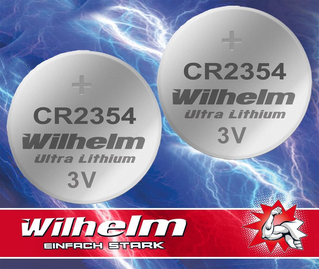 2 x CR2354 WILHELM Lithium Knopfzelle 3V 570 mAh ø23 x 5,4 mm Batterie DL2354