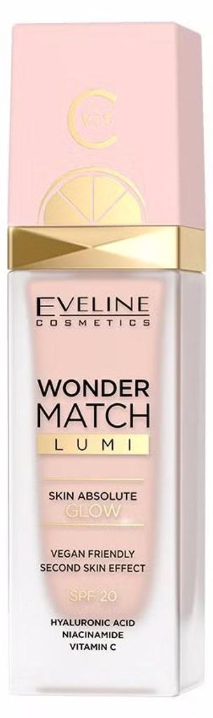 Eveline Cosmetics Wonder Match – mattierende, glänzende Foundation, Farbton 20 - Nude – 3er Pack