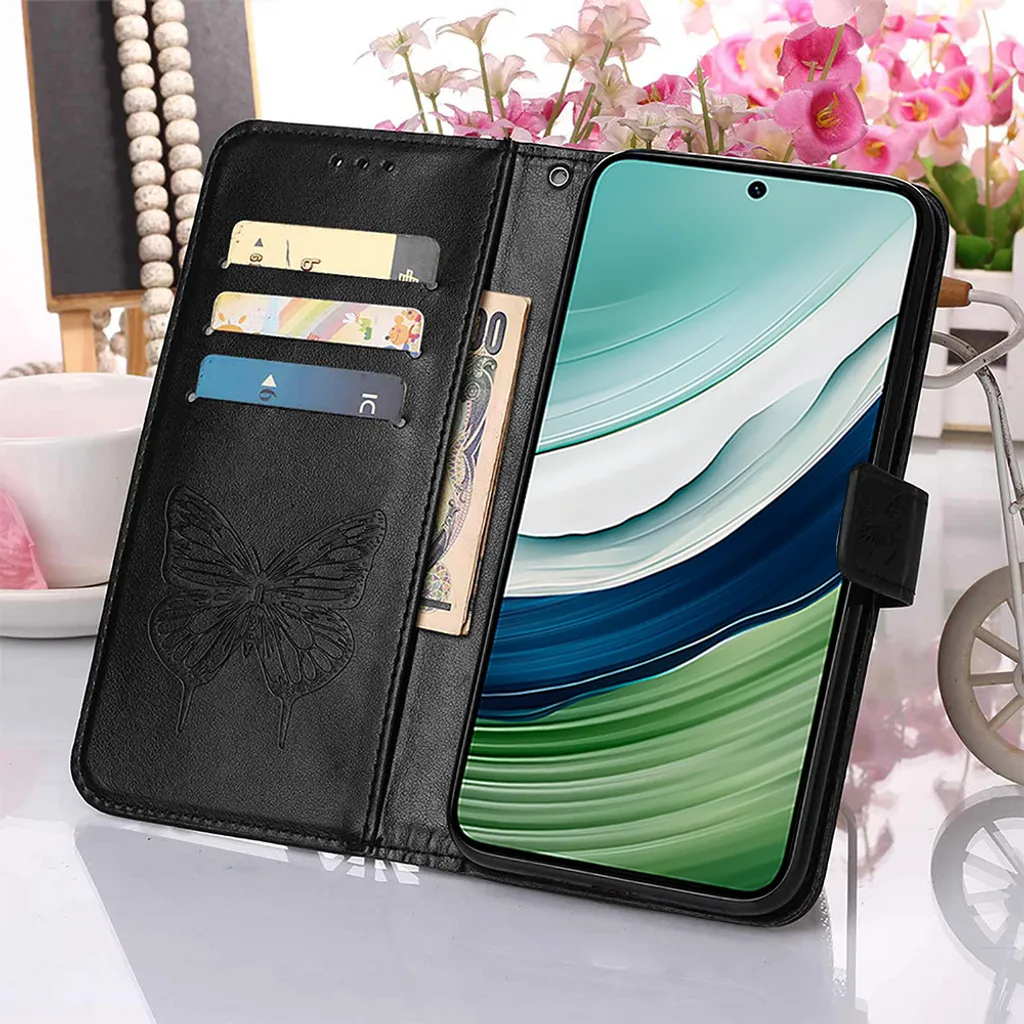 Protezione Totale Huawei Mate 60 - Cover Anti-urto in Pelle Farfalla - 4