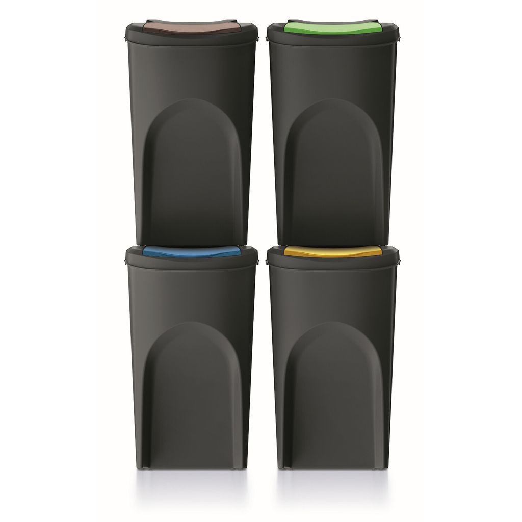 Keden SORTI BOX Abfallbehälter 4x35l - schwarz Recycling