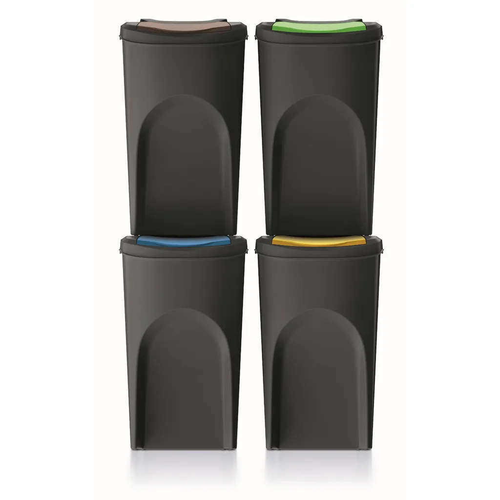Keden SORTI BOX Noir 4x35L : Bac de Tri Modulable et Éco-responsable
