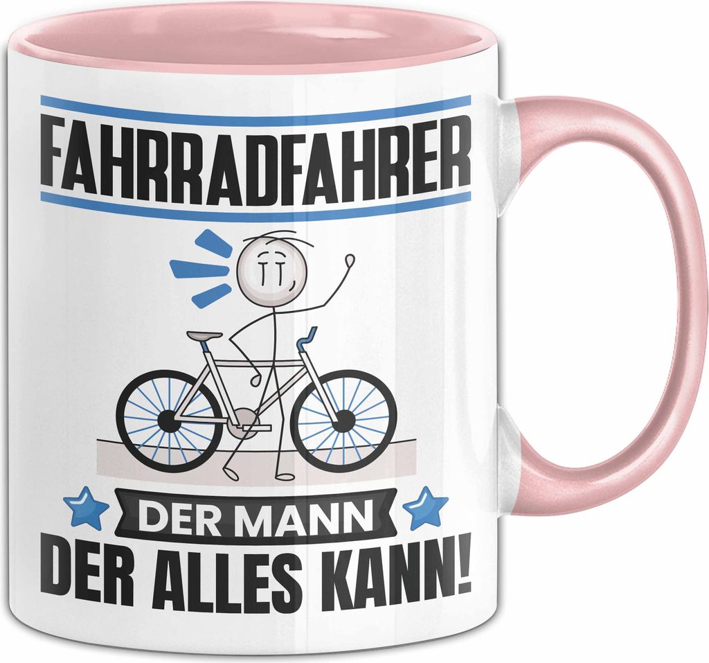 Fahrradfahrer Tasse Geschenk für Fahrradfahrer Der Mann Der Alles Kann Geschenkidee zum Geburtstag (Rosa)