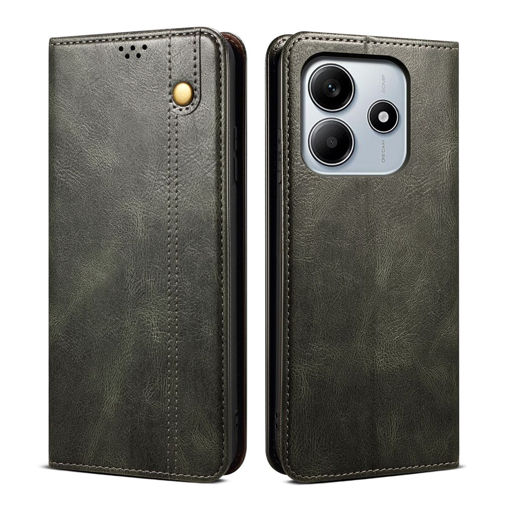 Hülle für Xiaomi Redmi Note 14 5G Leder Brieftasche Schutzhülle mit Standfunktion Grün