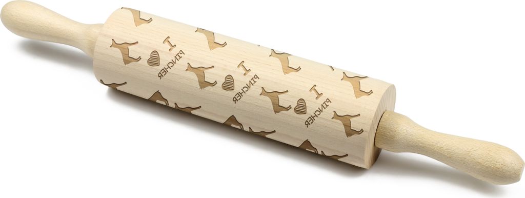 Deutscher Pinscher - Teigrolle mit Hund, Rollen mit Mustern für Keramik, Geschenk für die Köchin von Art-Dog.