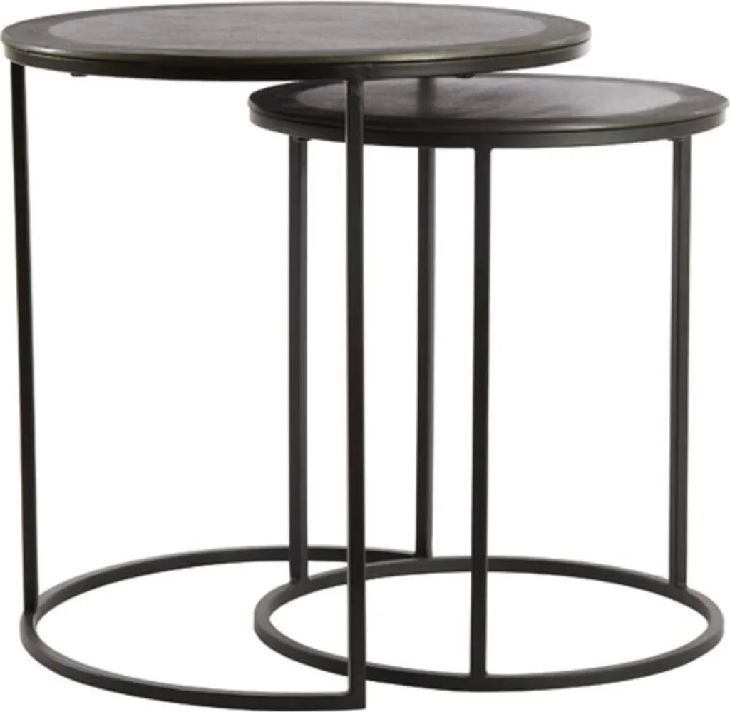 Table basse ronde en fer rustique au design industriel brut de 50cm