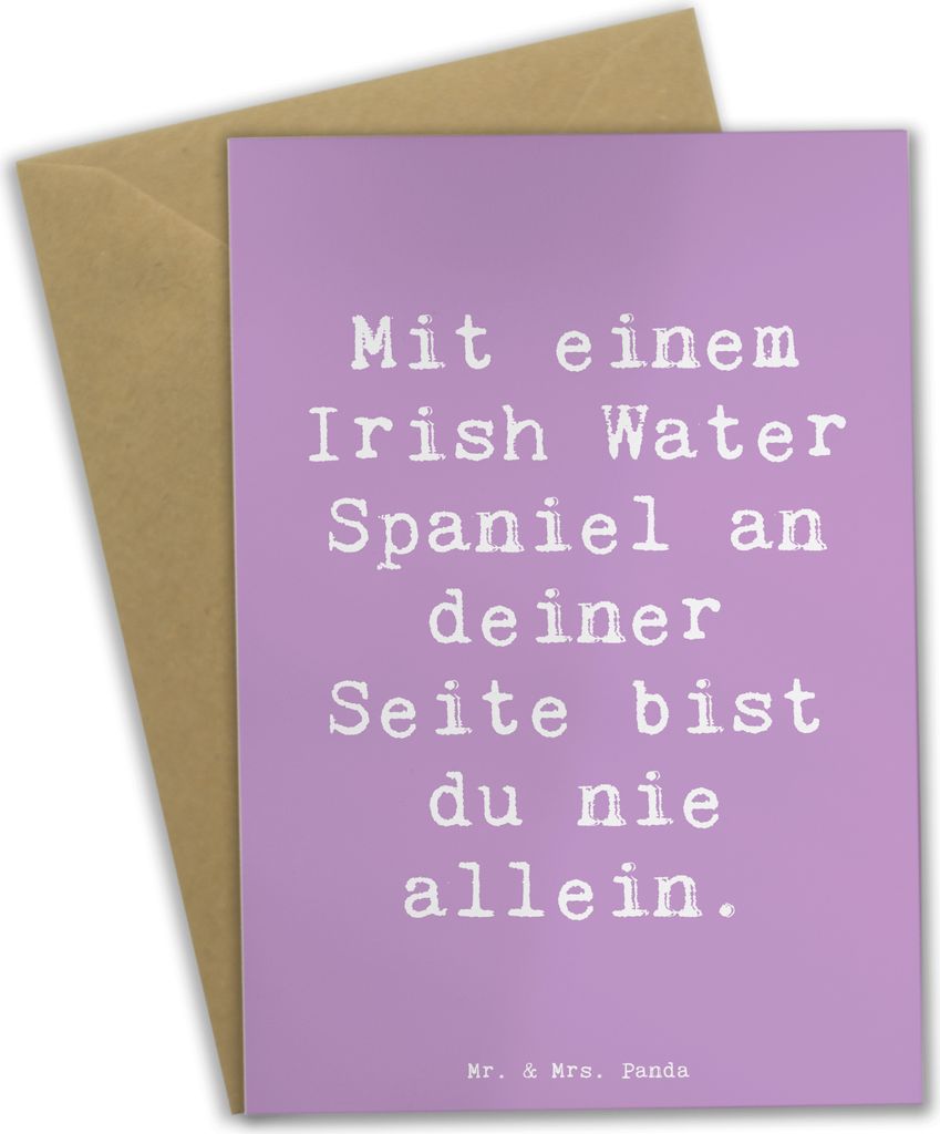 Mr. & Mrs. Panda Beileidskarte Spruch Irish Water Spaniel Begleiter - Lavendeltraum - Geschenk, kommunionskarte, Grußkarten, Abenteuer, einladungs...