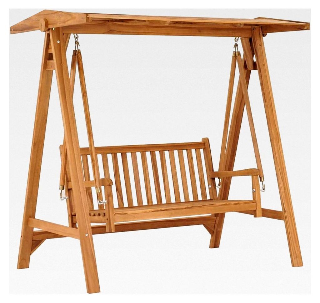 Schaukelbank aus massivem Teakholz, 170 cm