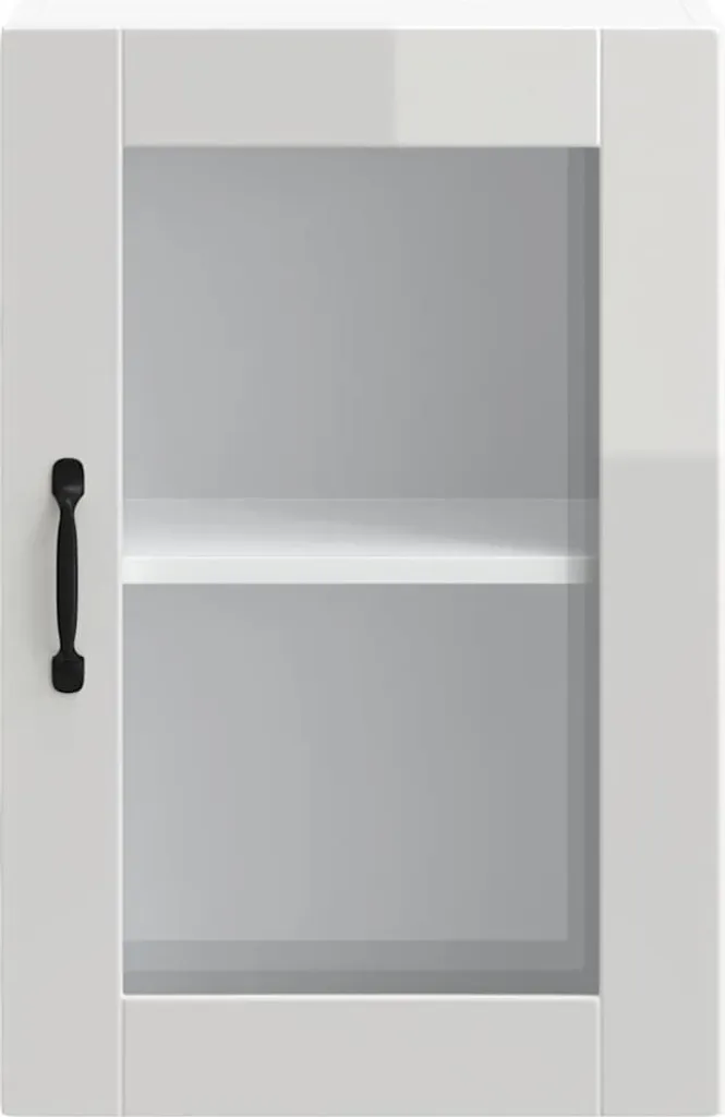 SYFAX™ Pensile da Cucina con Porta in Vetro Porto Bianco Lucido - 5