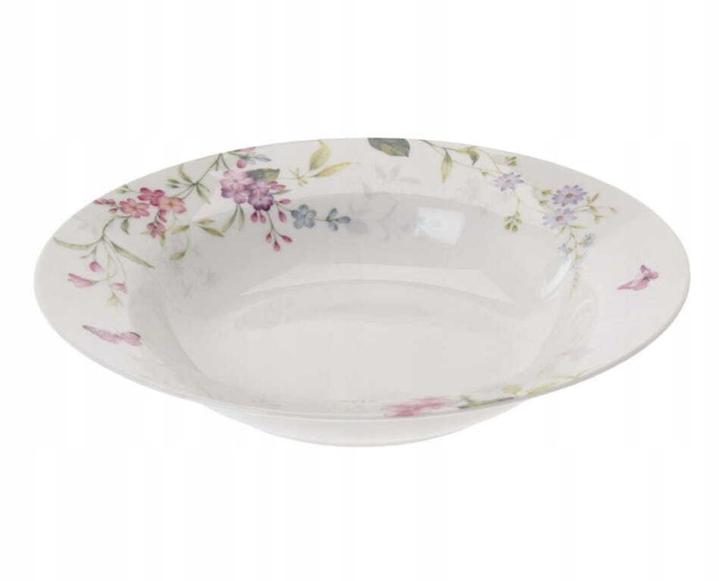 Porzellan Suppenteller tief 23 cm mit Blumenmuster Produktbild 1