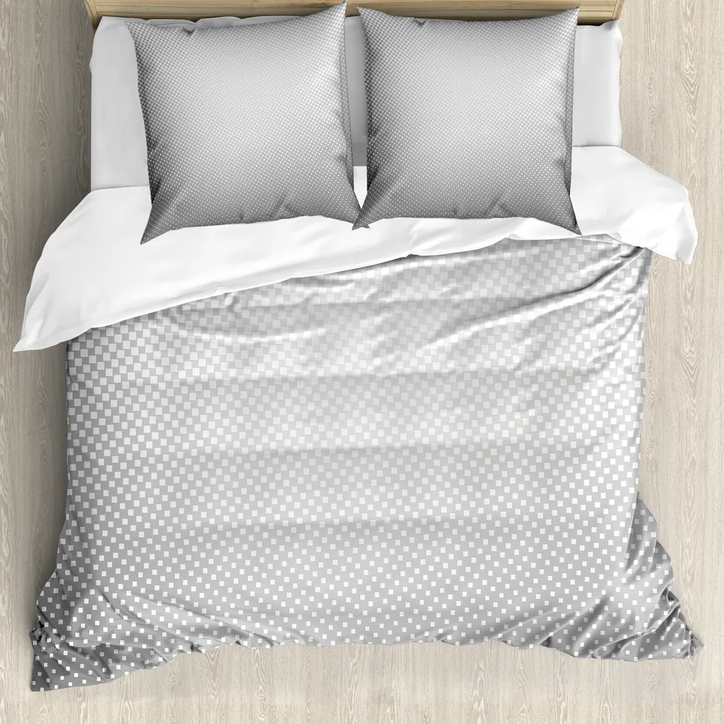 Set Letto ABAKUHAUS 200x200 Grigio Pois: Microfibra No-Stiro