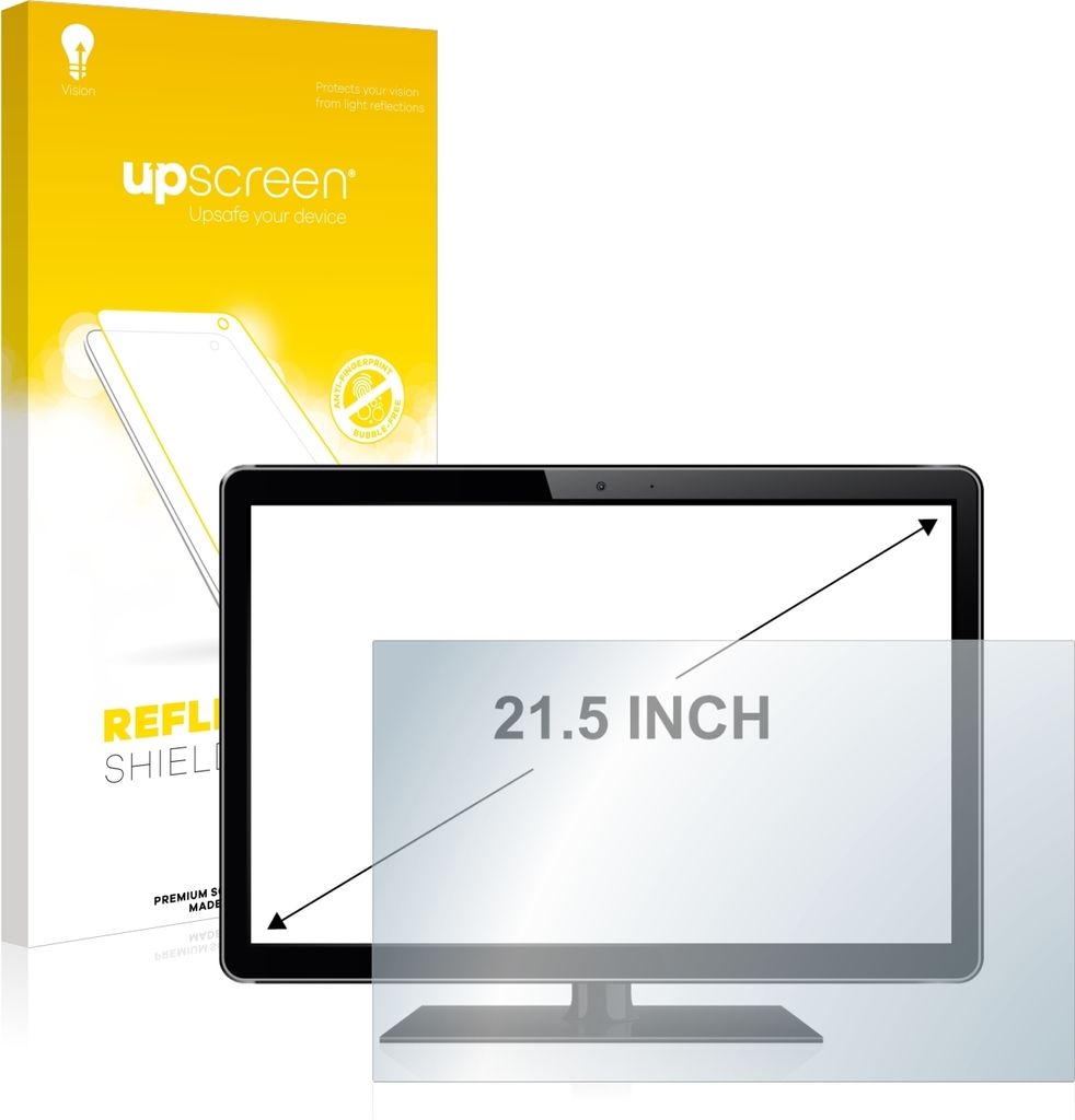 upscreen Schutzfolie für Industrie-Monitore mit 54.6 cm (21.5 Zoll) Displays 477 x 268 mm Displayschutz Displayschutzfolie Folie Matt Entspiegelun...