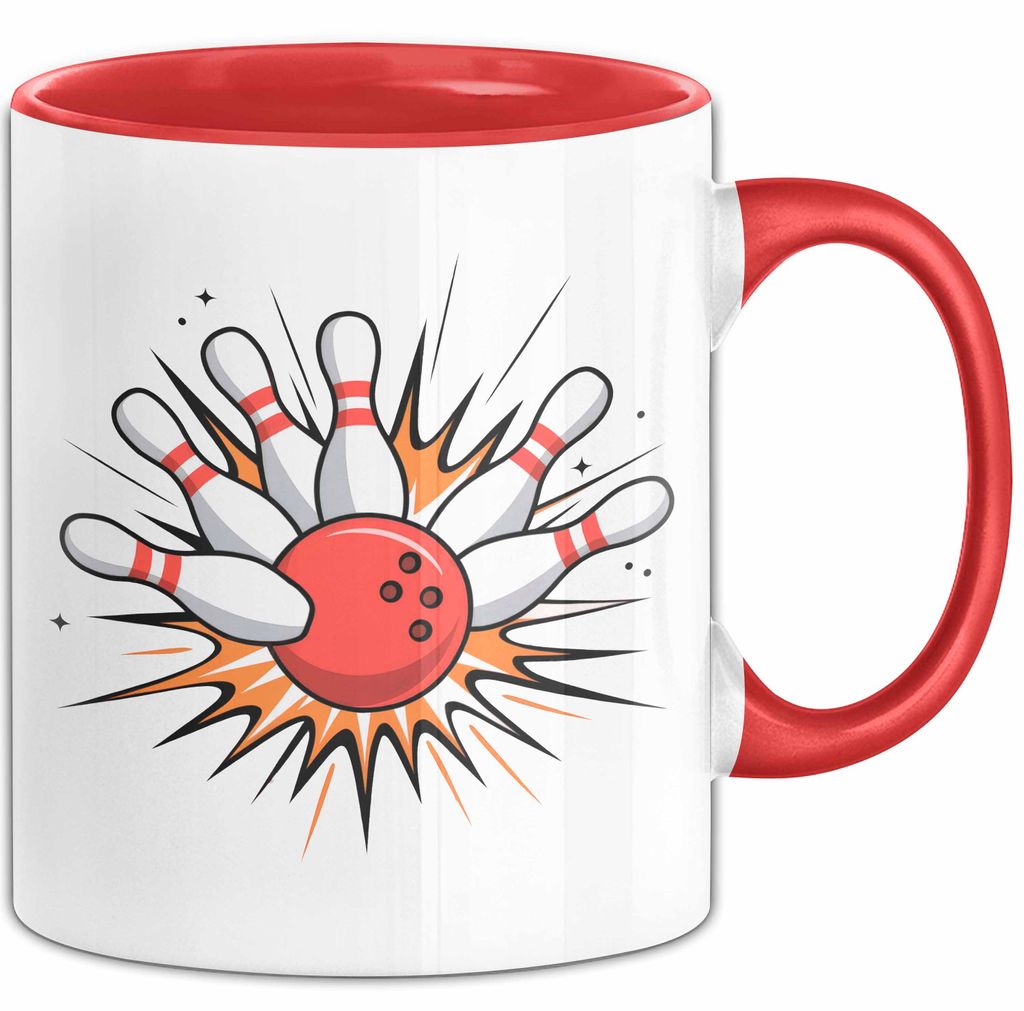 Bowling Fan Tasse Geschenkidee für Kegelzerstörer (Rot)