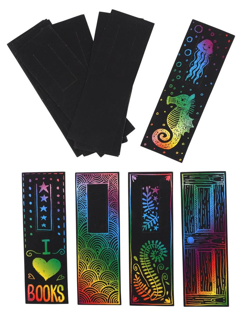 EDUPLAY 370174 Scratch Art Lesezeichen, 5 x 15 cm (20er Produktbild 