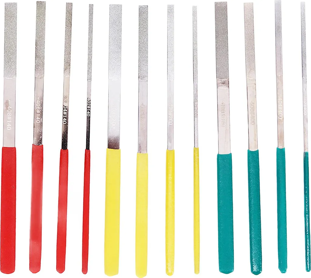 Jeu de 12 limes plates en acier T12 haute dureté pour atelier métal