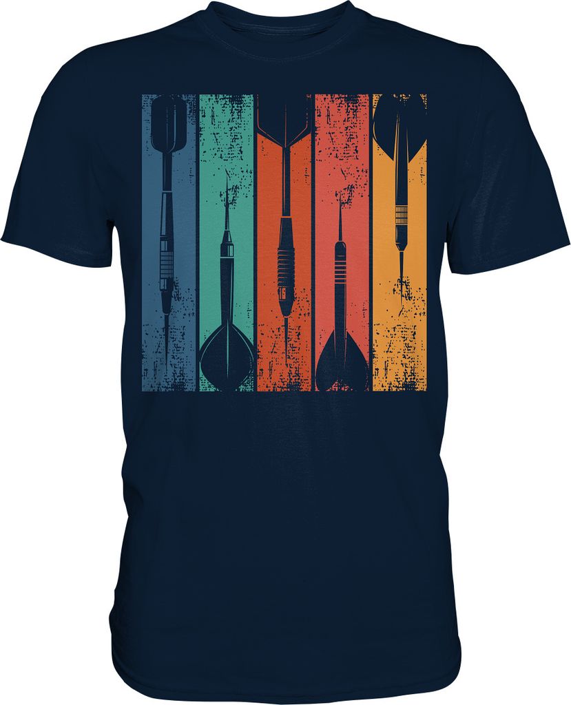 Vintage Dartpfeile Sport Turnier Darts T-Shirt – Navy / XXL Produktbild 