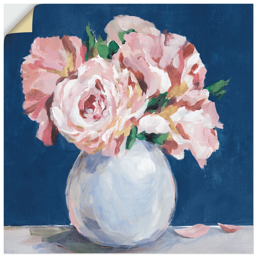 ARTland Wandbild, selbstklebend Süße Pfingstrosen in der Vase Größe: 40x40 cm