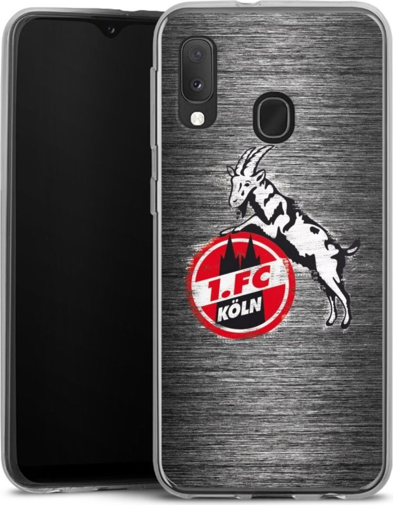 DeinDesign Handyhülle für Samsung Galaxy A20e Silikon Hülle Case Smartphone Schutzhülle 1. FC Köln Metallic Look Offizielles Lizenzprodukt