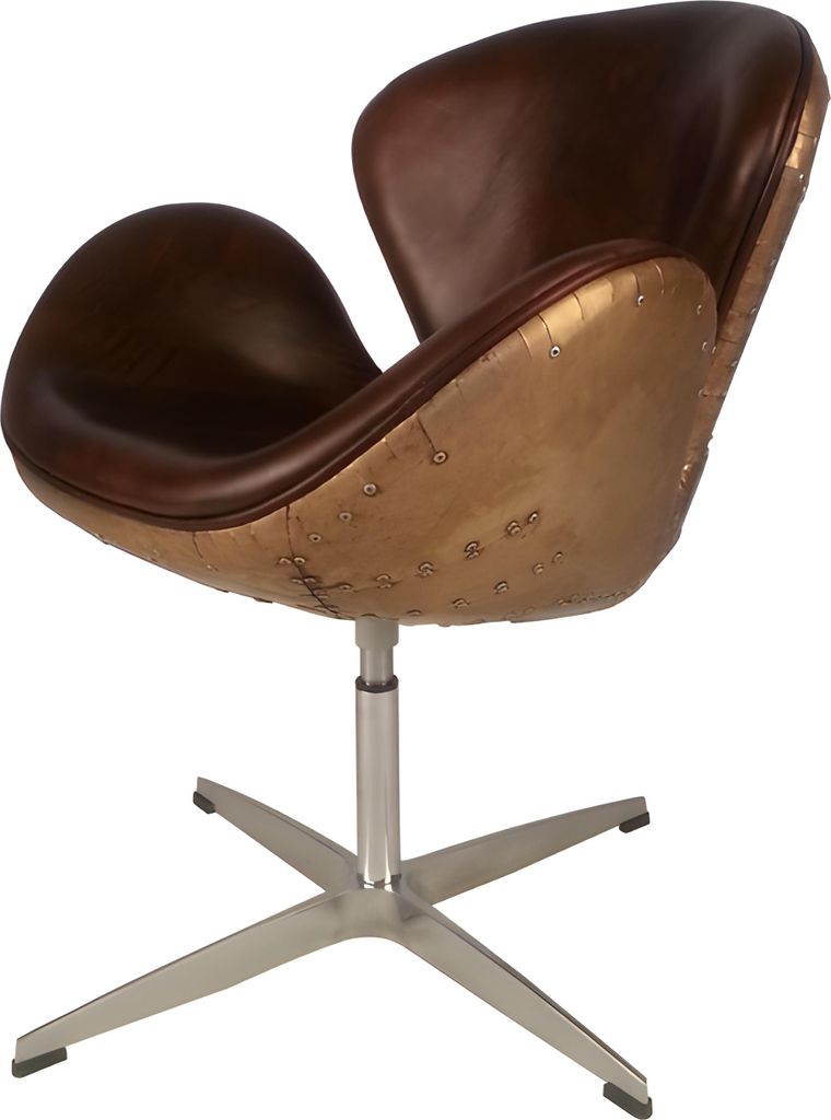 Vintage Ledersessel – Drehbar Retro Design fürs Wohnzimmer