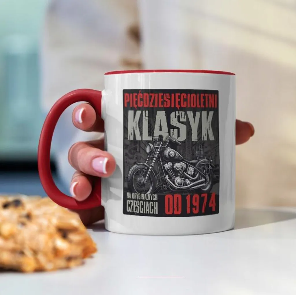 Tazza personalizzabile per anniversari con manico rosso - 2