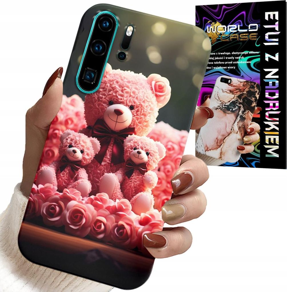 Fall Für Huawei P30 Pro - Rosa Teddybär Familie Geschenk + Folie