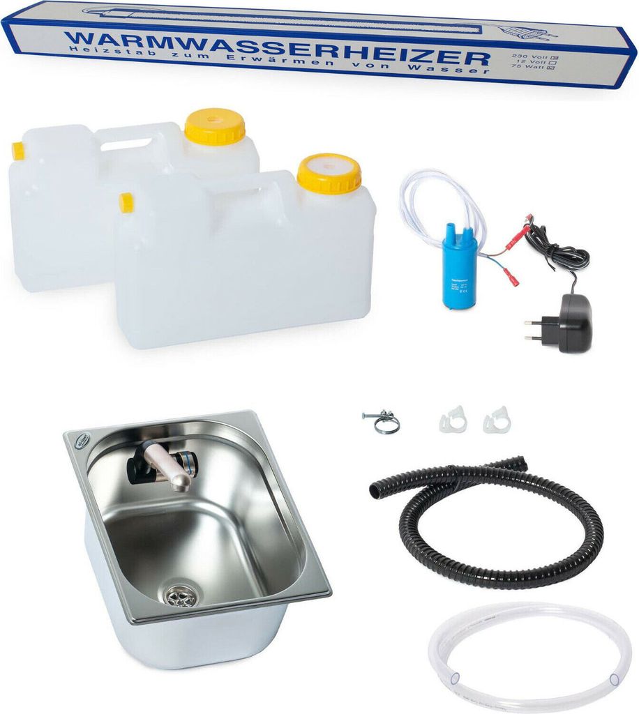 230V Warmwasser Miniküche Verkaufsstand Bausatz Spüle 325x265x150mm Camping womo