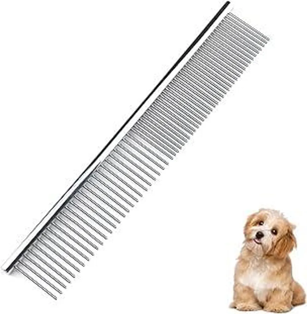 Pettine di Lusso per Animali | Acciaio Inox Argento | 2 in 1