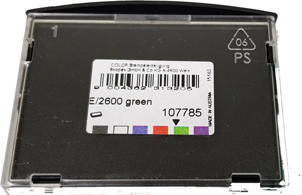 Cassette d'encrage COLOP E/2600 Vert pour Tampon Dateur Printer 2600