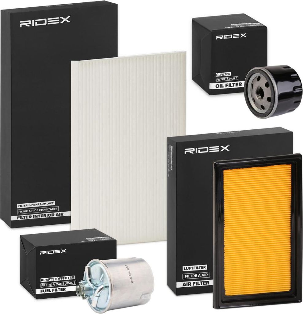 RIDEX Filterset Inspektionspaket Filtersatz für NISSAN Qashqai / Qashqai +2 I (J10, NJ10)