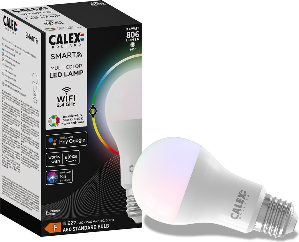 Calex Smart E27 lampada LED dimmerabile con app 806 lm Immagine del prodotto 