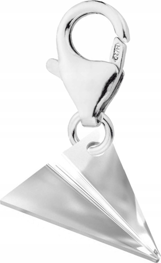 Silber Karabiner Anhänger mit Flugzeug Papierflieger SILBER 925