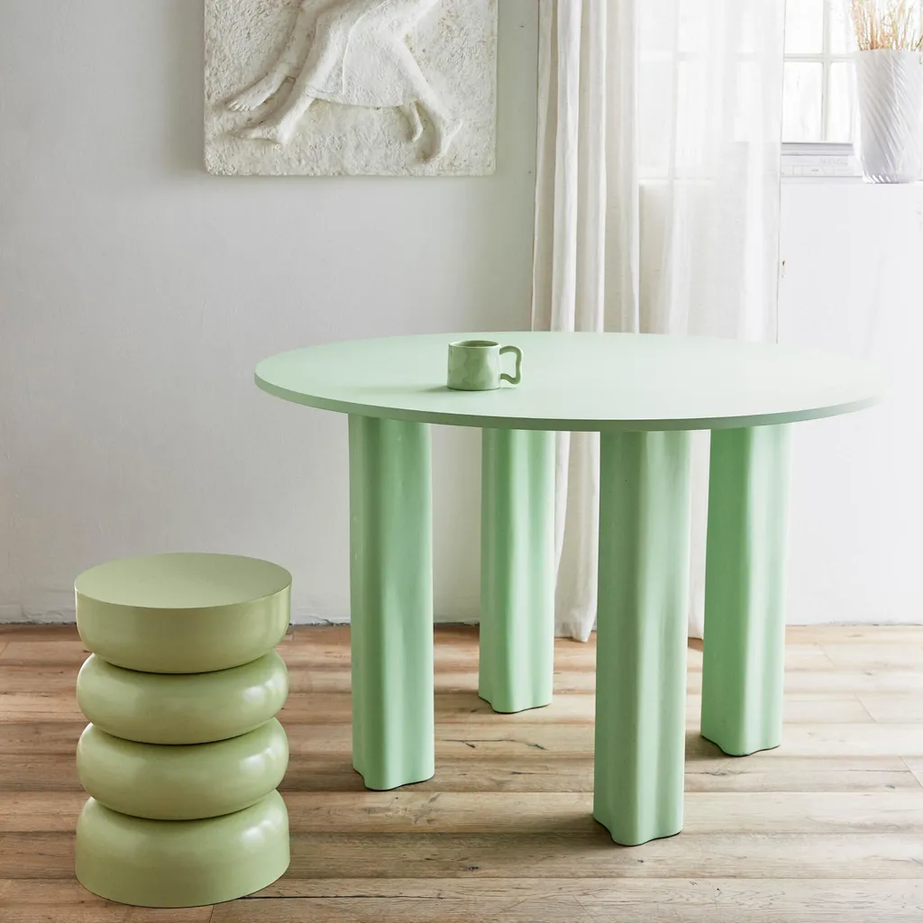 FURNLUX Table d'appoint Jubba Vert 35cm - Guéridon Design Salon Moderne
