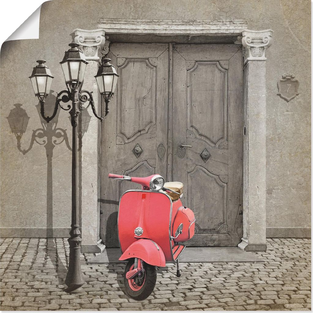 ARTland Poster Oldtimer Motorroller Colorkey Größe: 30x30 Produktbild 