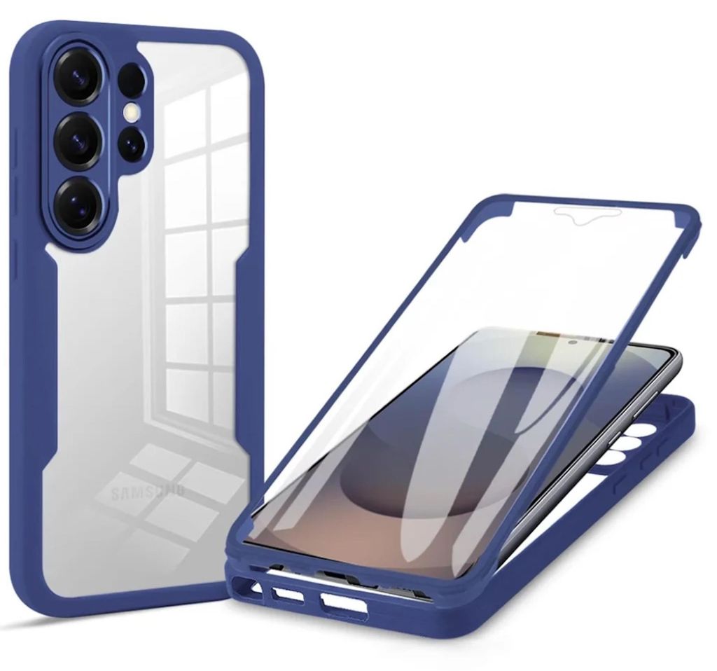 360 Grad Handyhülle für Samsung Galaxy S26 Ultra 5G mit Displayschutz Blau