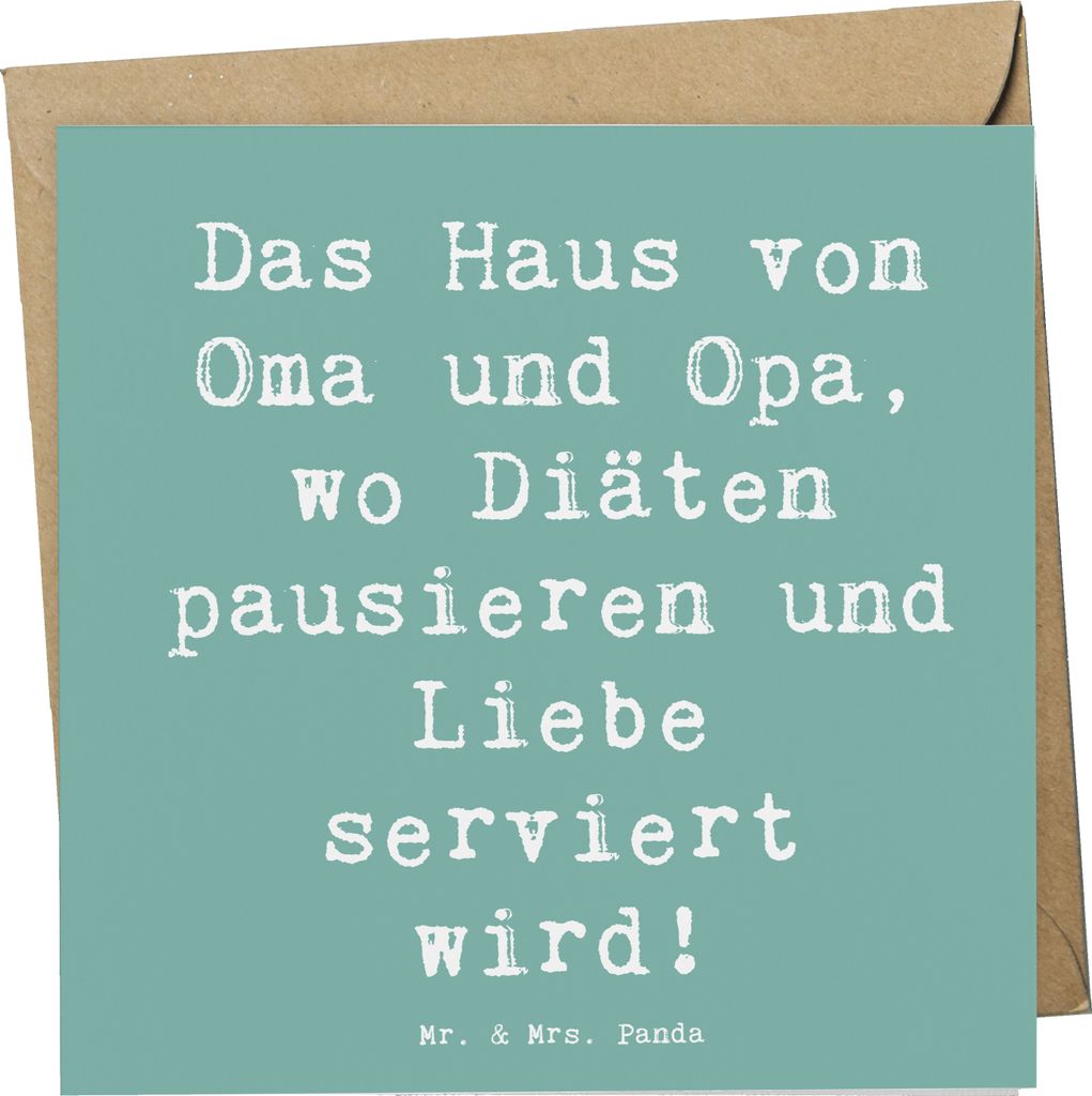 Mr. & Mrs. Panda Grußkarte Spruch Großelternliebe - Meeresbrise - Geschenk, Großeltern, Liebe, Familienleben, Generationen, faltkarte, Weihnacht...