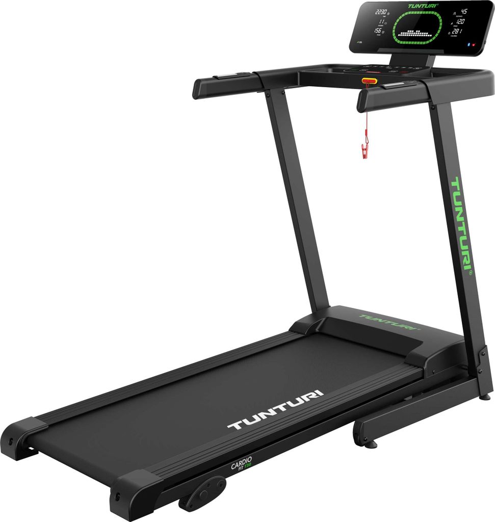 Tunturi Cardio Fit T30 Laufband - Walking Pad - 23 Programme - Klappbar - Kompakt - 0,8 bis 14,0 km/h - Fitnessgerät für Zuhause
