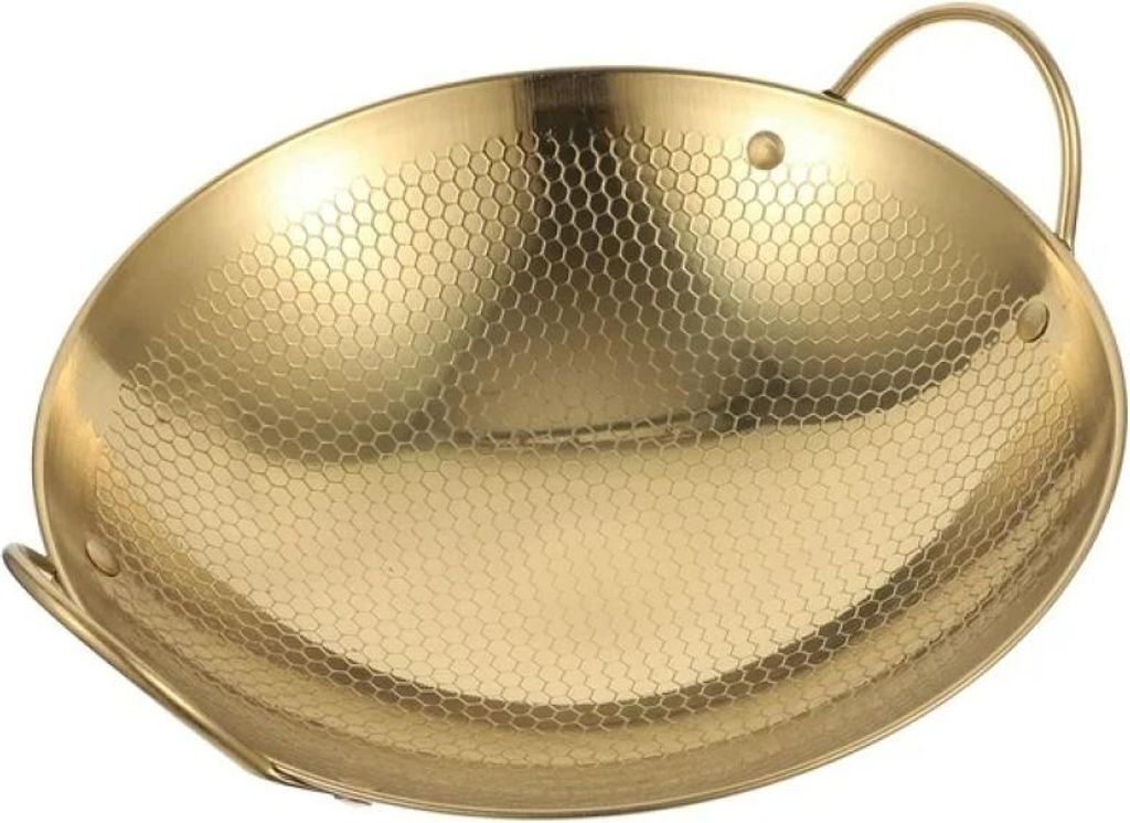 Shabu-Pfanne aus Edelstahl, Grill-Wok-Kocher, Sautierpfanne, Einzugsgeschenk, Wabenform, Induktionsgeeignet
