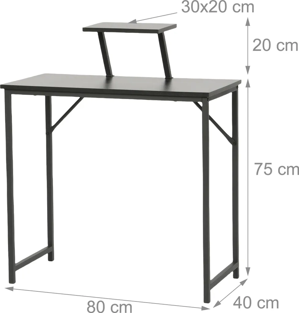 Relaxdays Bureau avec Support Écran Intégré - Table de Travail Ergonomique
