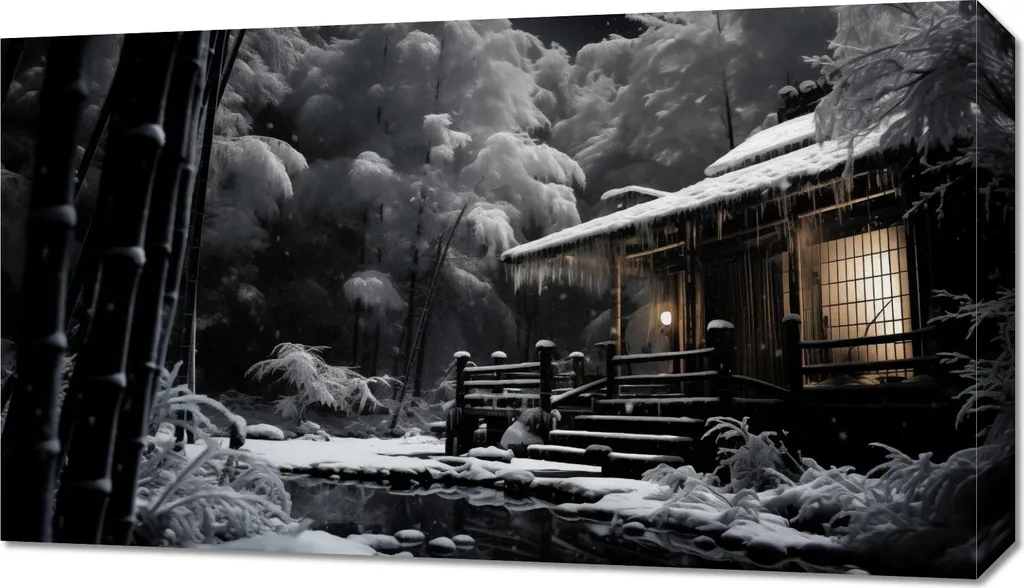 Poster Maison Japonaise Traditionnelle 70 x 40 cm - Finition Premium