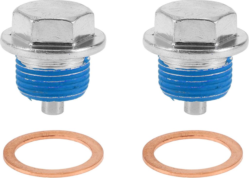 Universaler Ölablassschrauben-Antileck-Ölwannen-Ablassbolzen-Schraubengewindereparatur-Aluminium-Kupfer-Set mit Dichtung Silberblau Magnetisch M2...
