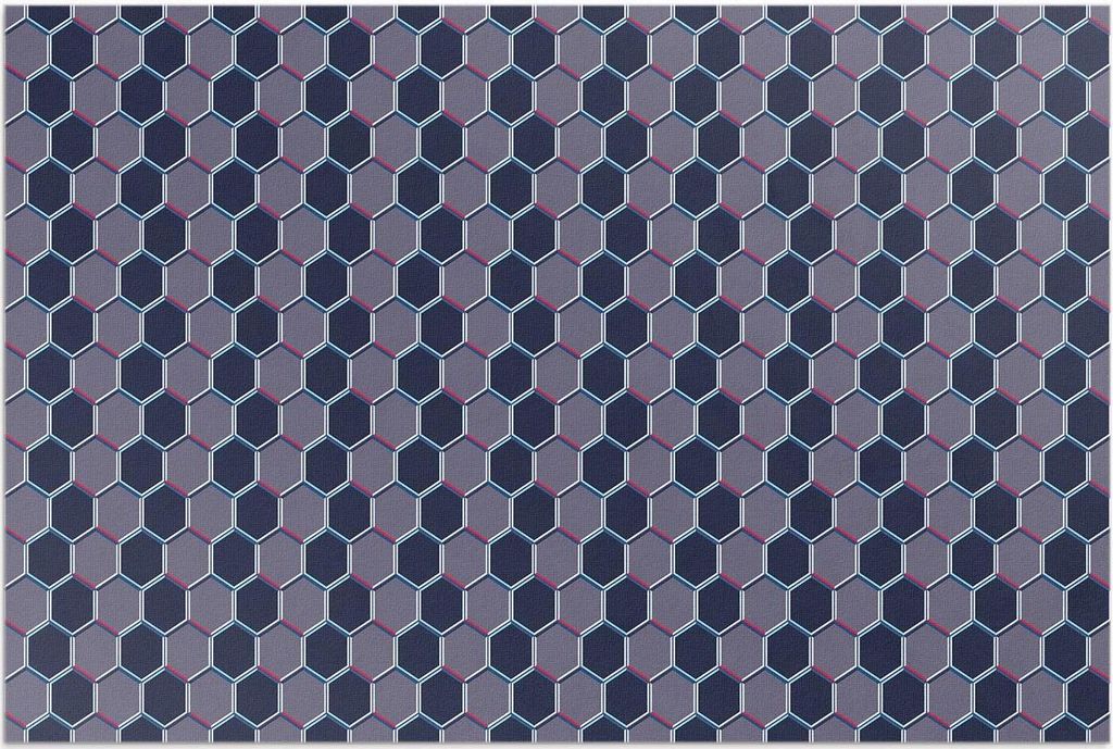 Sechsecke 3D kleines Mosaik – Vinylteppich – 140x210 cm – Outdoor Teppich – Terrasse – Wetterfest – Modern