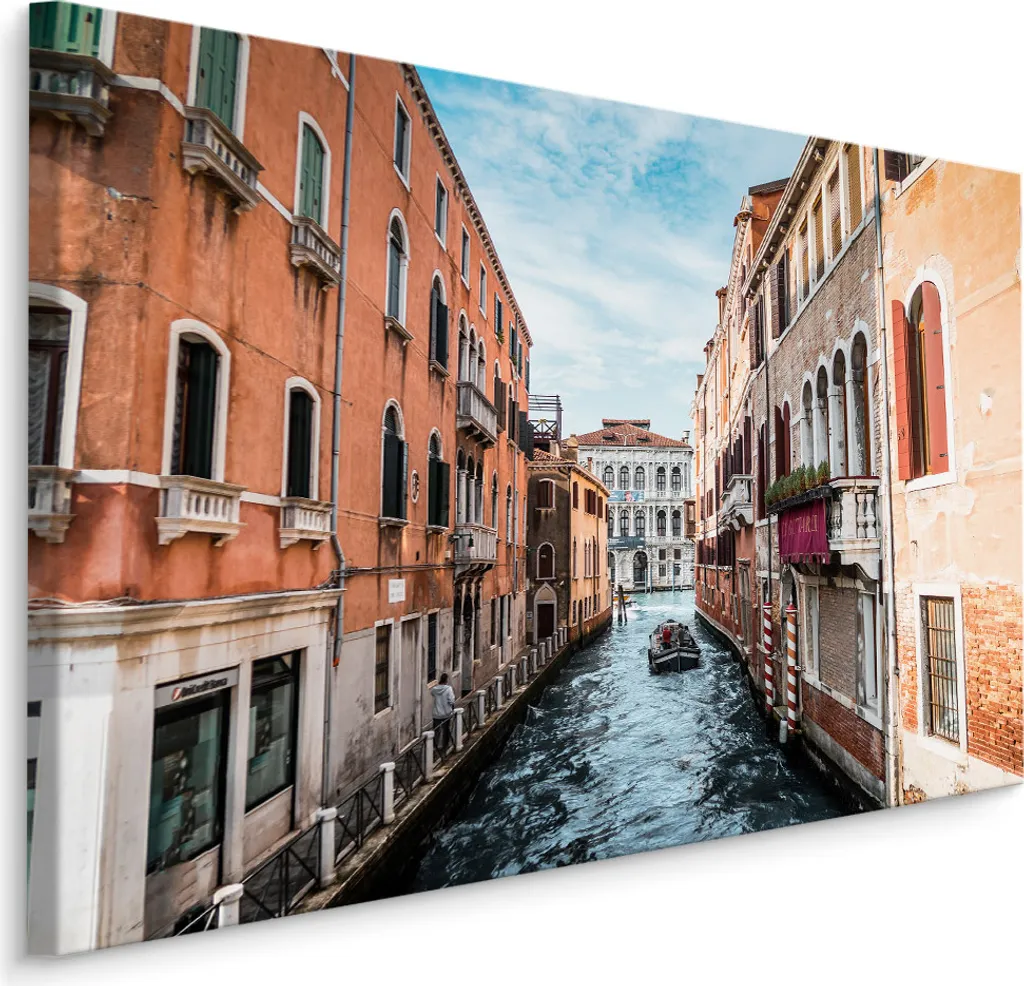 Decorazione Parete Venezia 70x50 cm - Tela Canvas XXL Gondola Canale