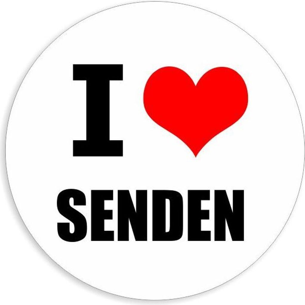 Kiwistar - Autoaufkleber - 5x5 cm - außen klebend - I love Senden für Auto, Laptop, Fahrrad, LKW, Motorrad Aufkleber mehrfarbig Sticker Decal
