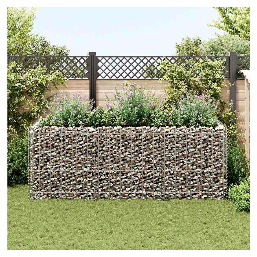 Gabionen-Hochbeet aus Stahl 270x90x100 cm