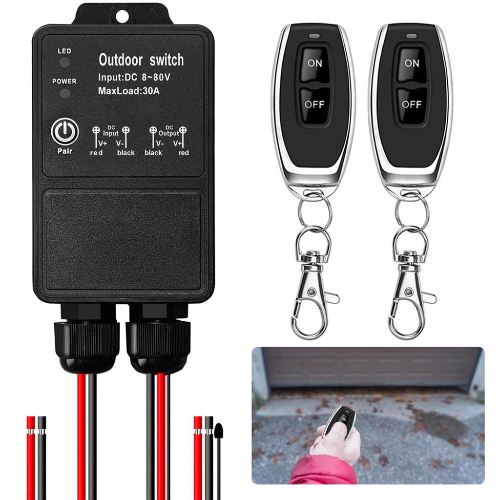RC Wasserdichte drahtlose Fernbedienung Funksteuerung Schalter AC 30A Relais Empfänger für Nassbereich Außenbereich Hof Licht Wasserpumpe Bauernhof