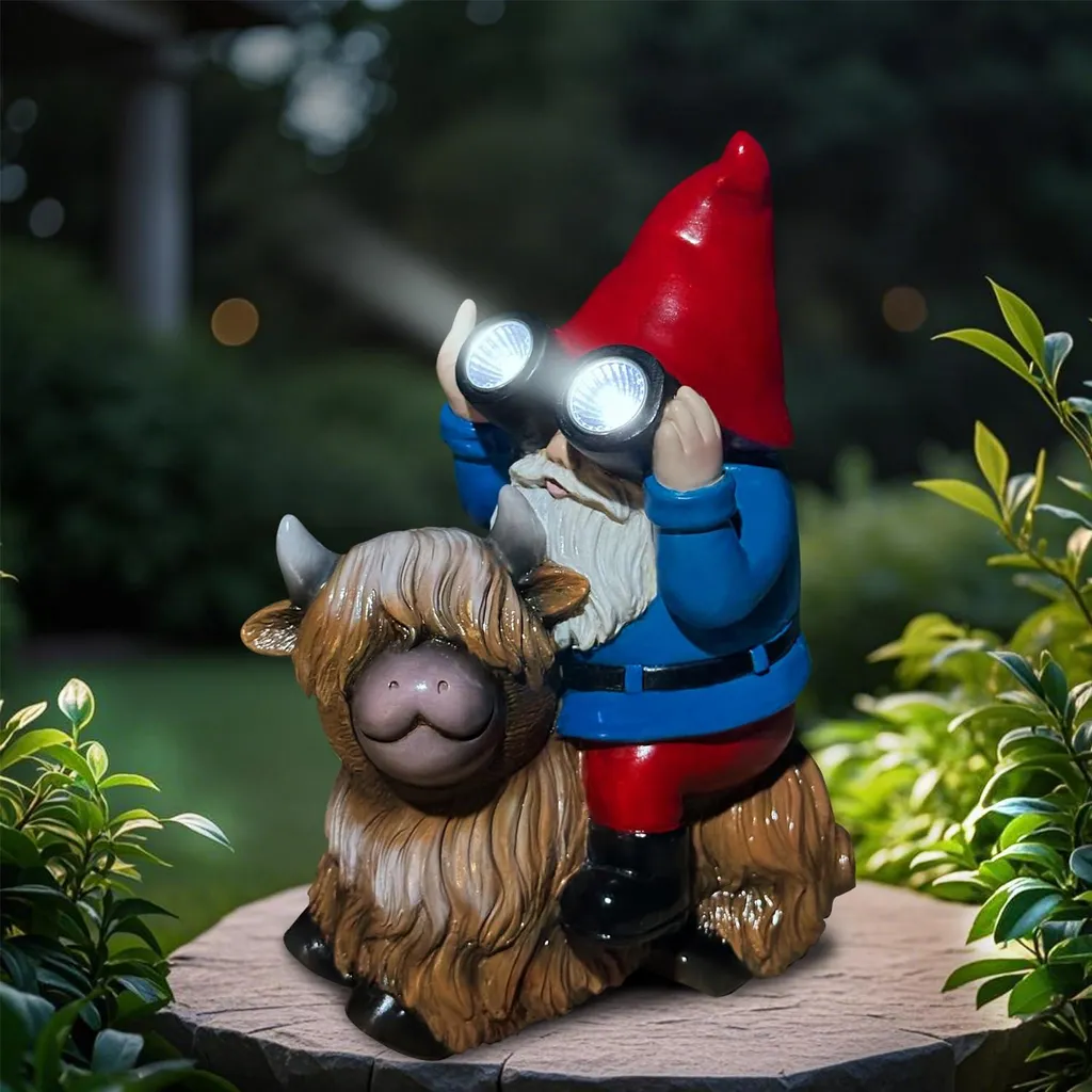 Décoration de balcon vache naine solaire, cadeau original pour femme