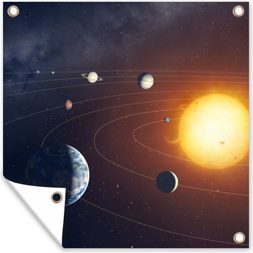 MuchoWow 50x50 cm Outdoor-Poster Gartendeko Sichtschutz Garten Poster für den Garten Solaranlage