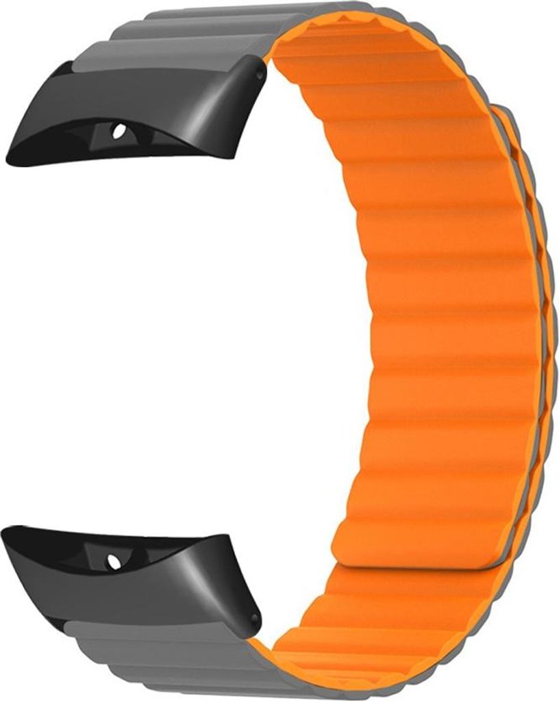 INF Magnetisches Silikonarmband für Garmin Forerunner 45/45S/Swim 2 - Farben Grau+Orange